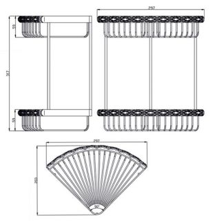Полка угловая двойная Zorg Antic AZR U-4 BR бронза